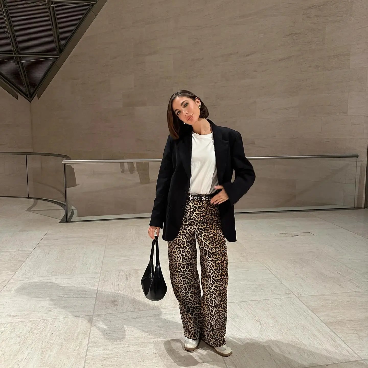 Leopard Print Wide Leg Pants