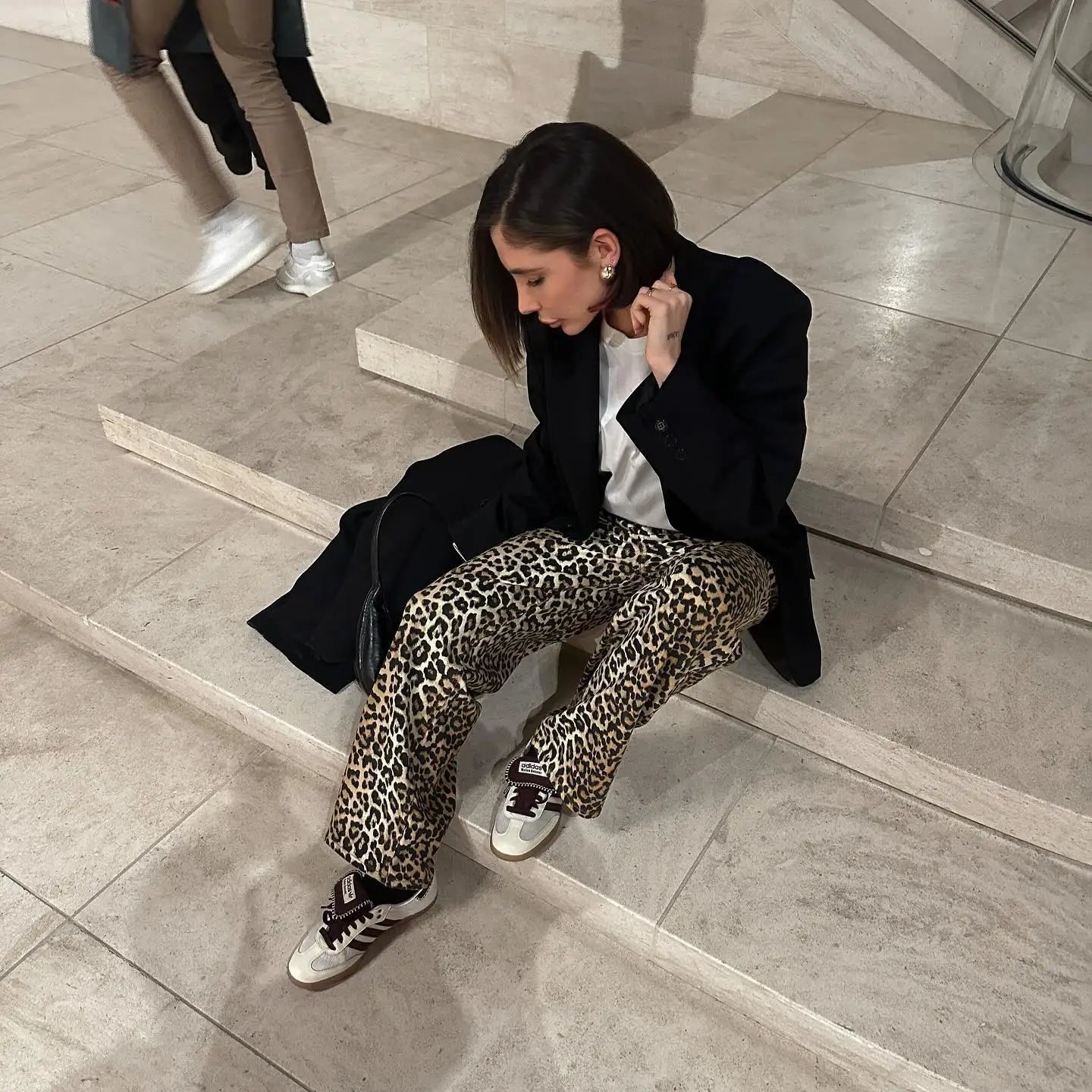 Leopard Print Wide Leg Pants