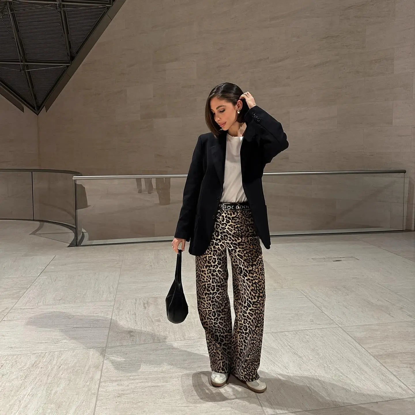 Leopard Print Wide Leg Pants