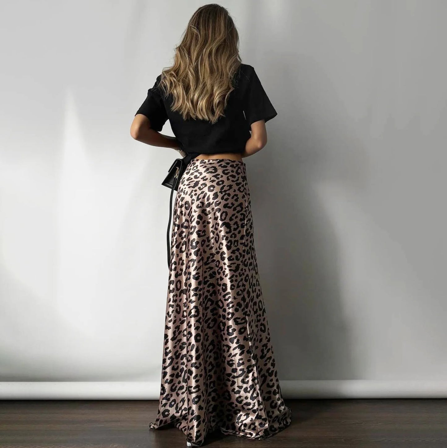 Long Leopard Print Skirt