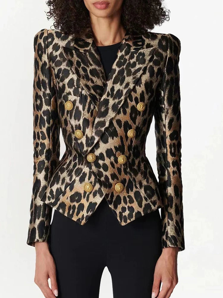 Leopard Print Vintage-Look Fashion Coat