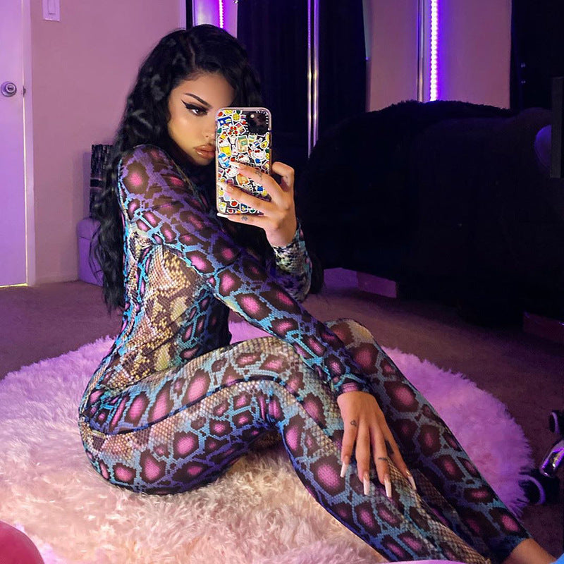 Multicolored Snake Print Jumpsuit