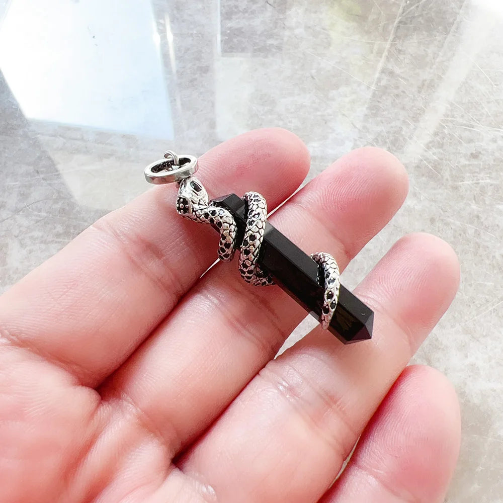 Snake Pendant with Black Onyx