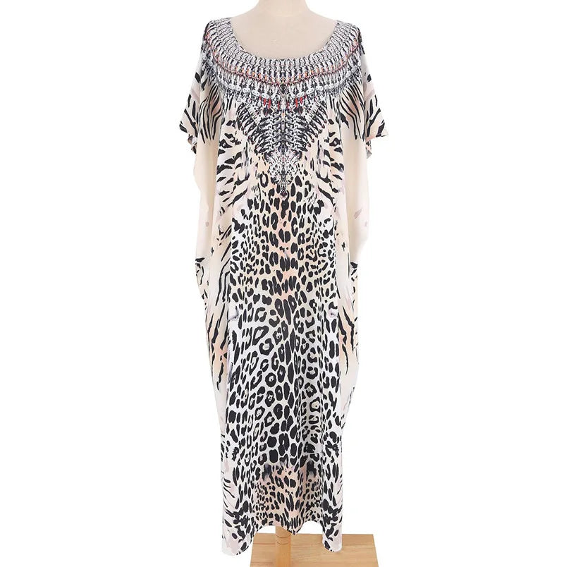 Leopard Print Plus Size Kaftan