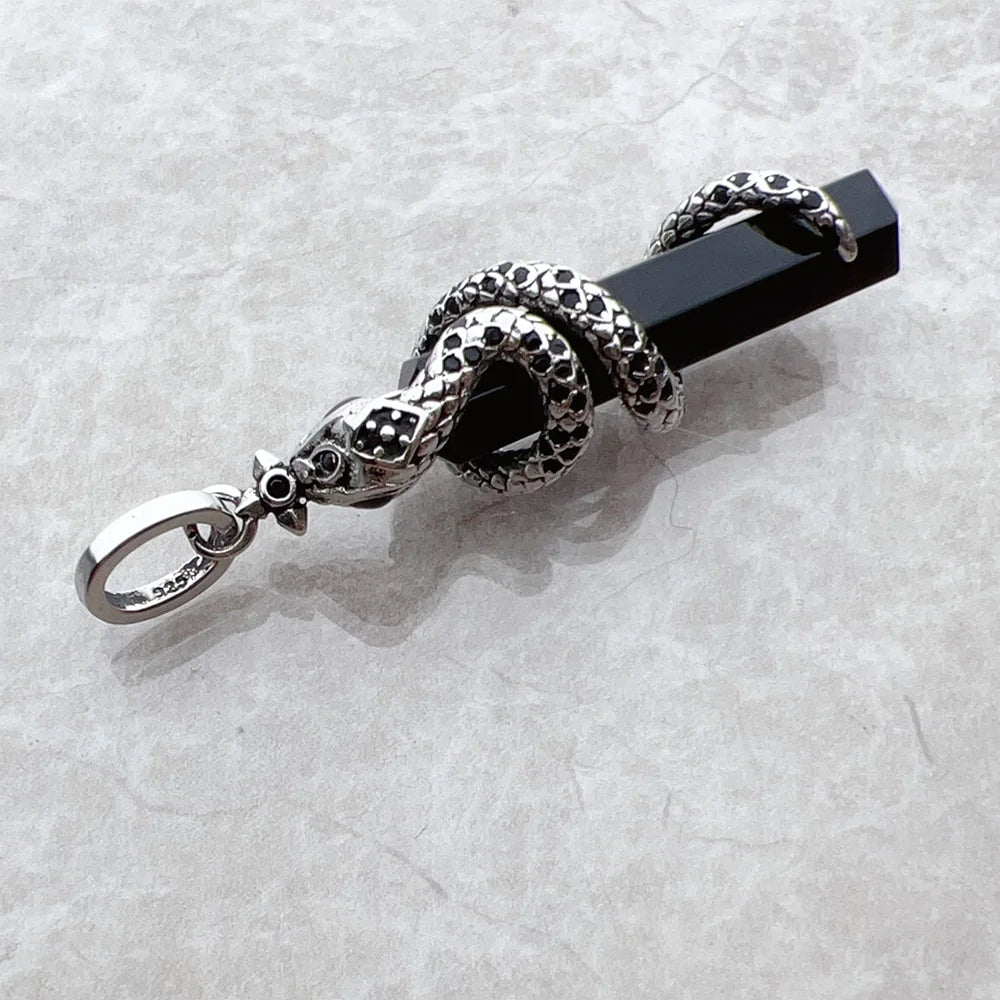 Snake Pendant with Black Onyx