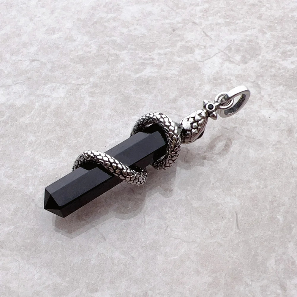 Snake Pendant with Black Onyx