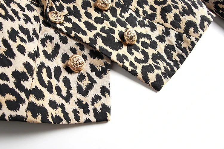 Leopard Print Vintage-Look Fashion Coat