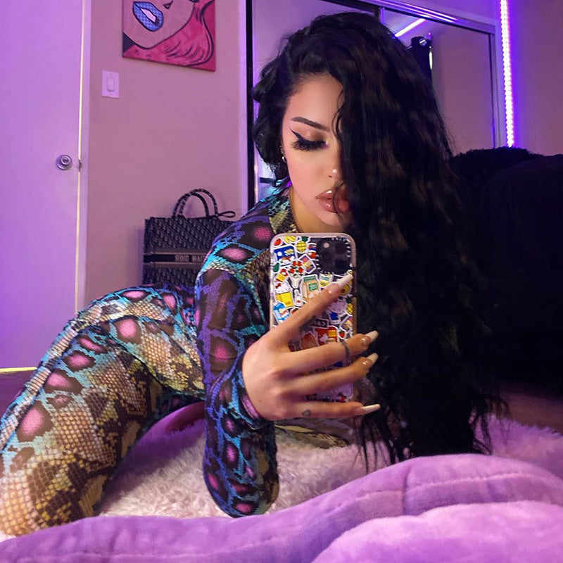 Multicolored Snake Print Jumpsuit