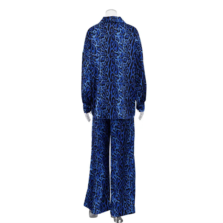 Leopard Print Women Two Piece Outfit