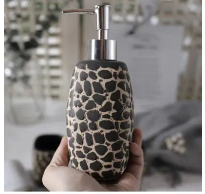 Leopard Print Ceramic Bathroom Set