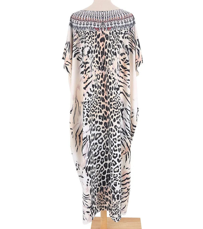 Leopard Print Plus Size Kaftan