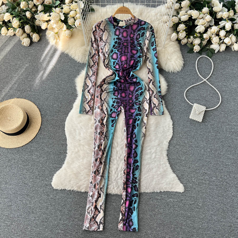 Multicolored Snake Print Jumpsuit