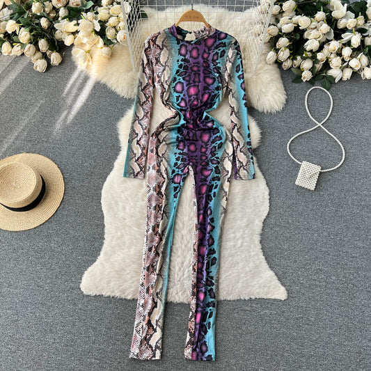 Multicolored Snake Print Jumpsuit