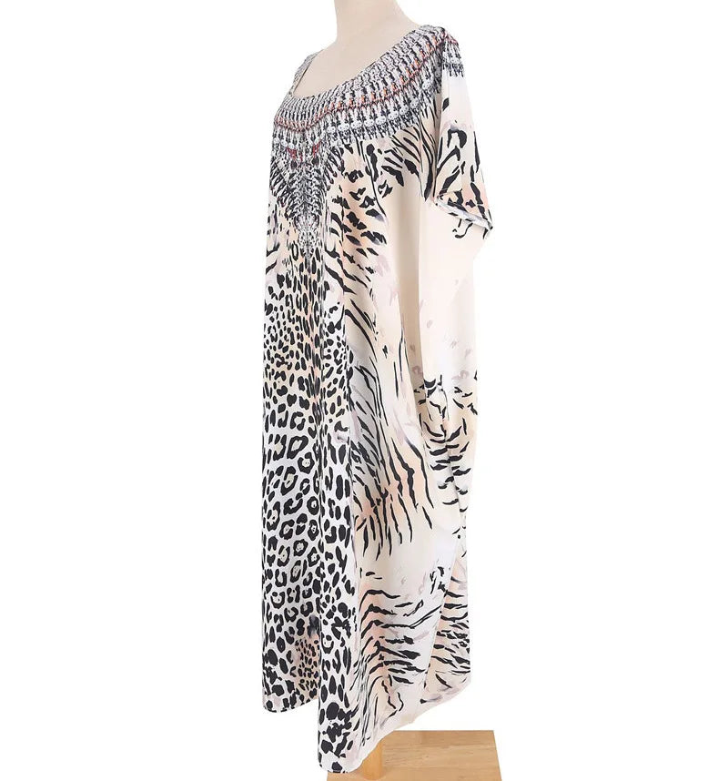 Leopard Print Plus Size Kaftan