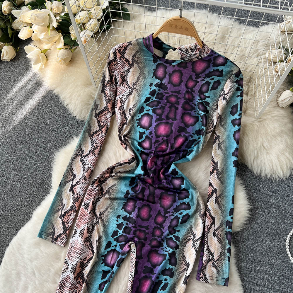 Multicolored Snake Print Jumpsuit