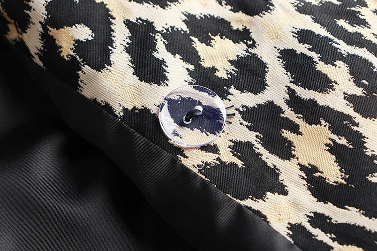 Leopard Print Vintage-Look Fashion Coat