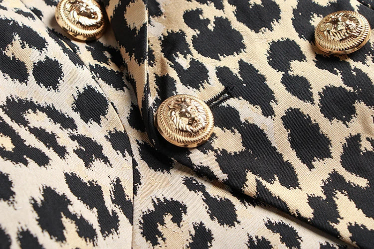 Leopard Print Vintage-Look Fashion Coat