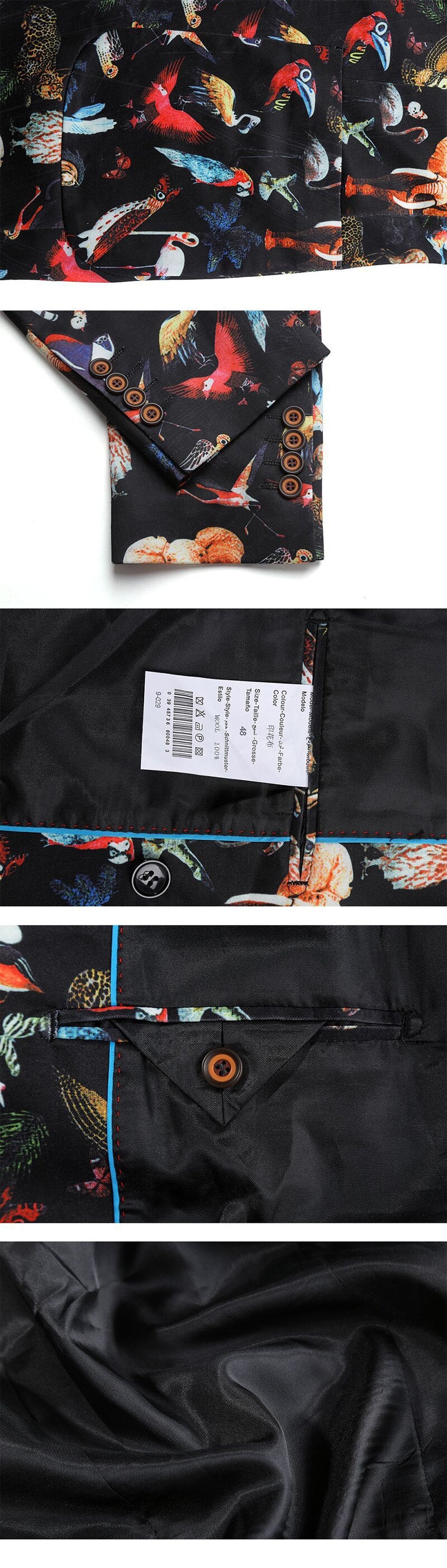 Men Animal Print Double Breasted Jacket
