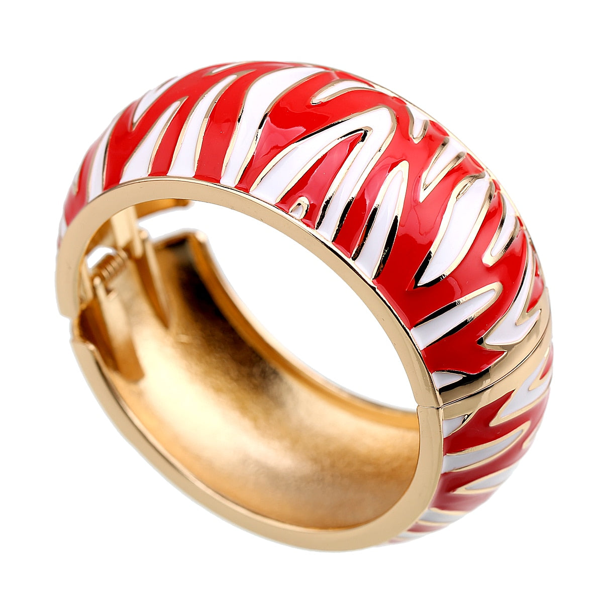 zebra cuff bracelet red