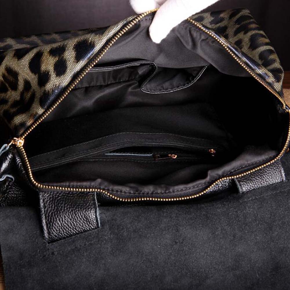 Leopard Print All-Day-Long Leather Tote Bag
