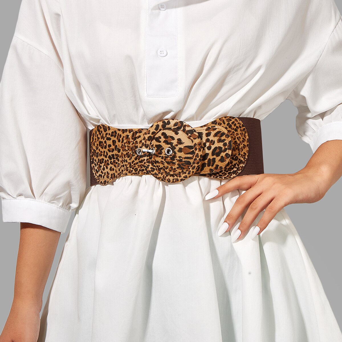 Sexy Wild Leopard Elastic Wide Belt