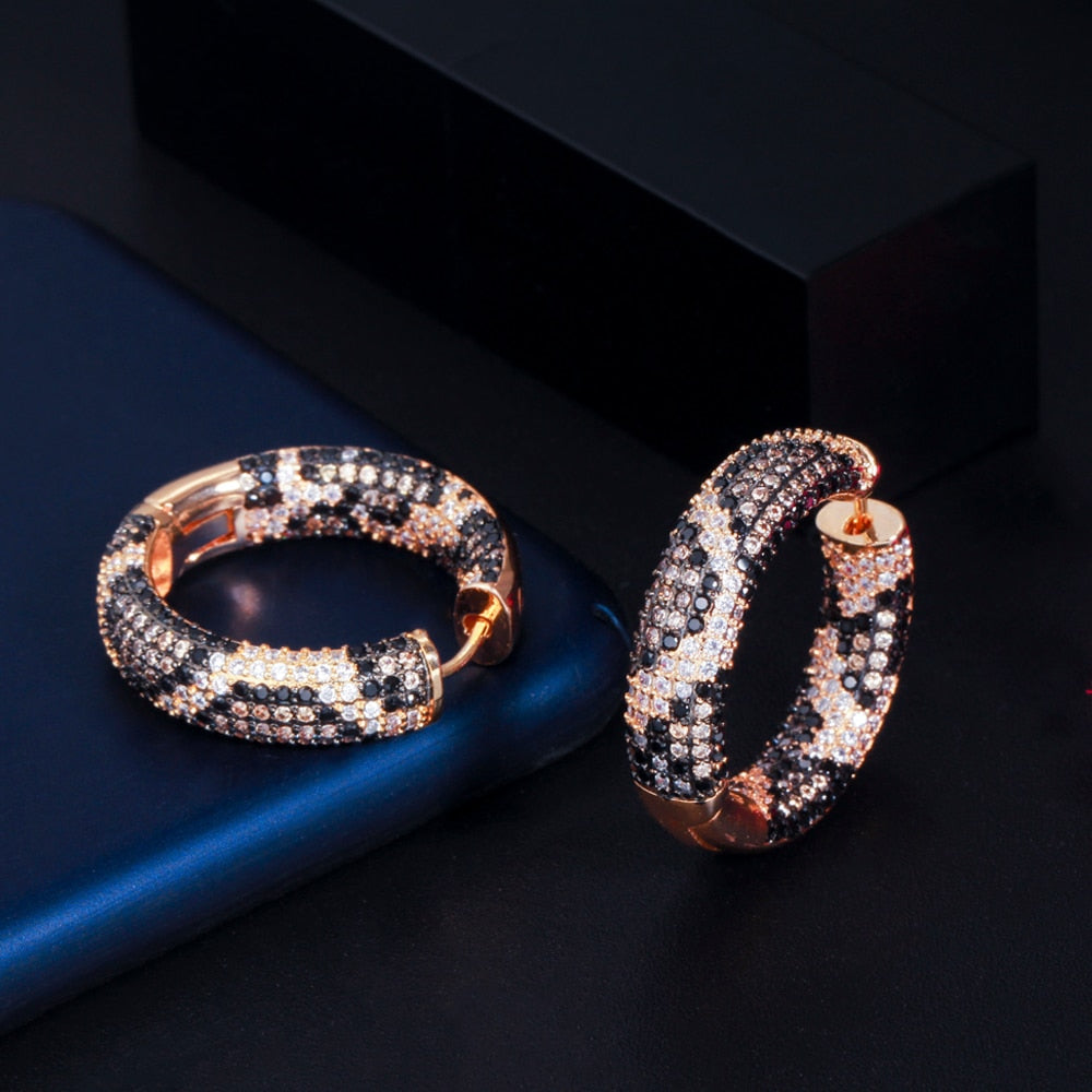 Snake Print Hoop Earrings