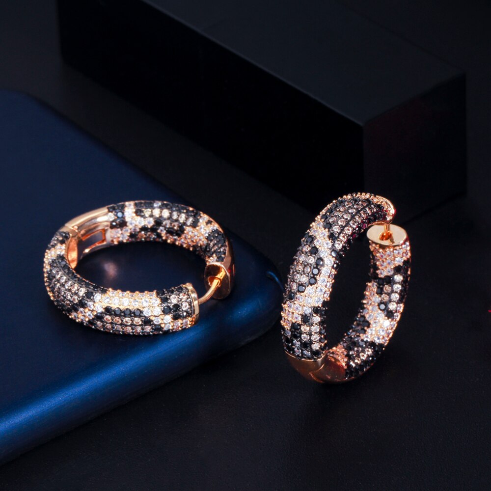 Snake Print Hoop Earrings