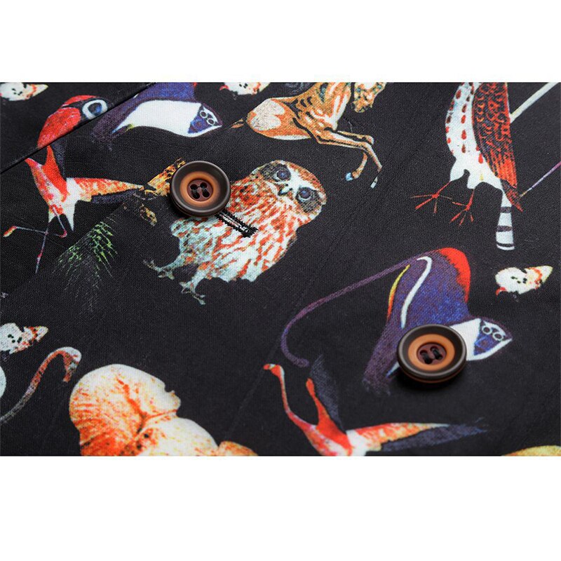 Men Animal Print Double Breasted Jacket