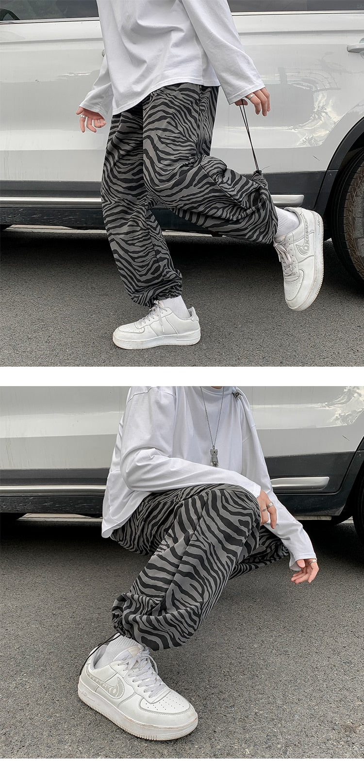 Zebra Print Cargo Joggers