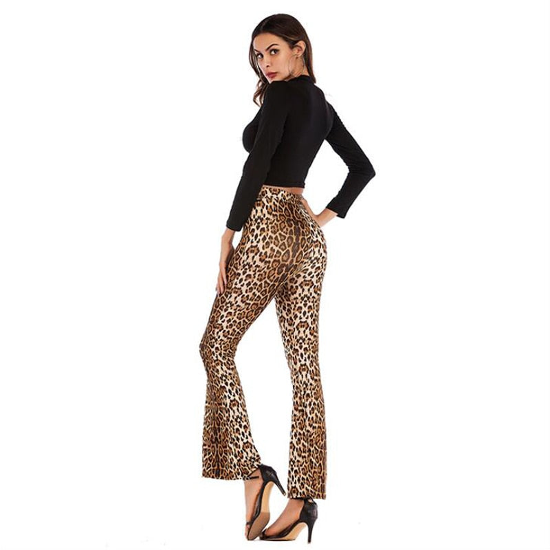 Animal Print Flare Pants