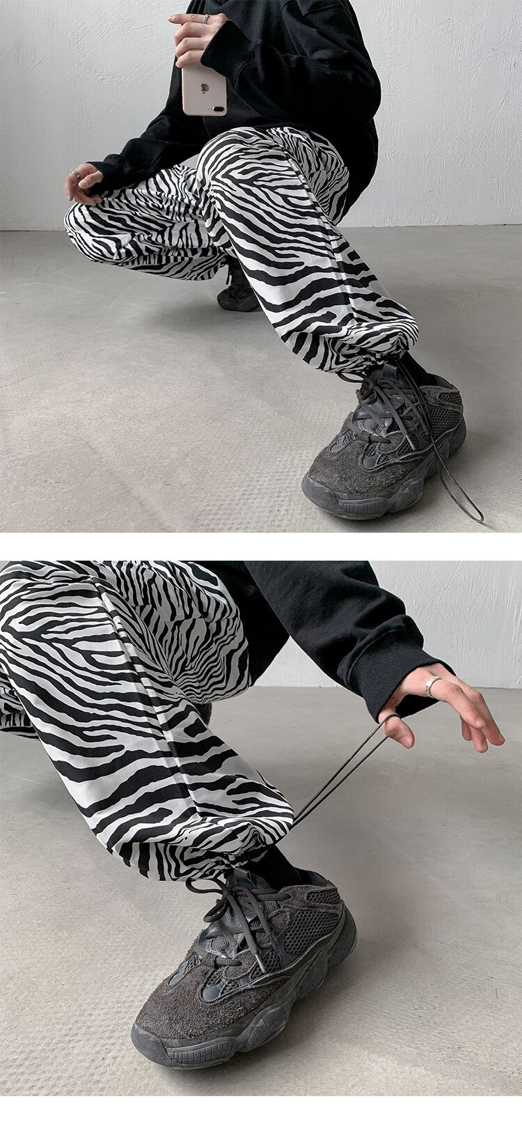 Zebra Print Cargo Joggers