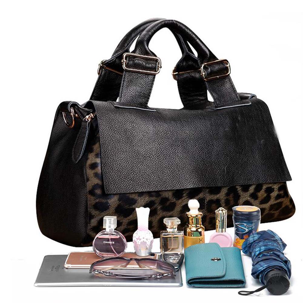 Leopard Print All-Day-Long Leather Tote Bag