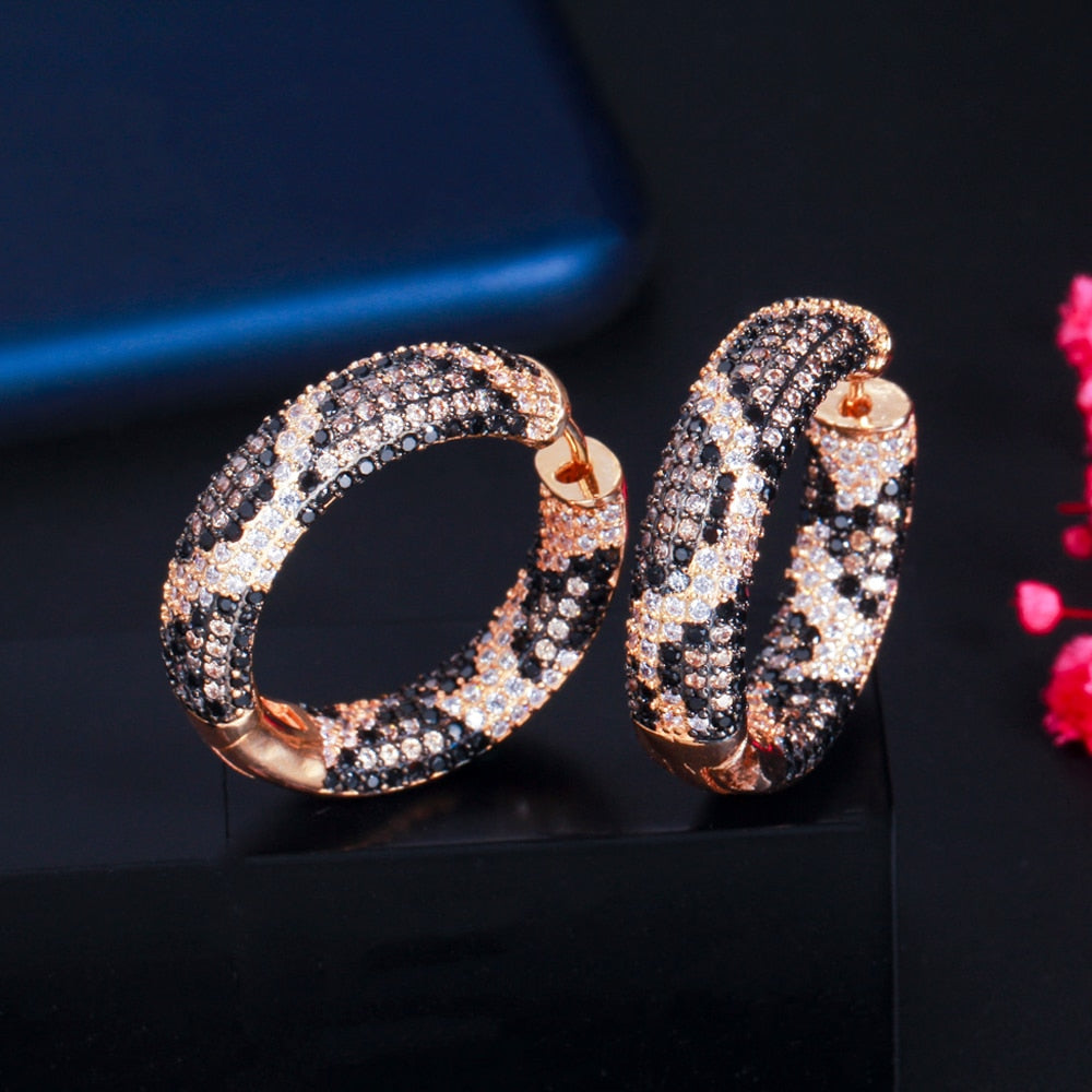 Snake Print Hoop Earrings
