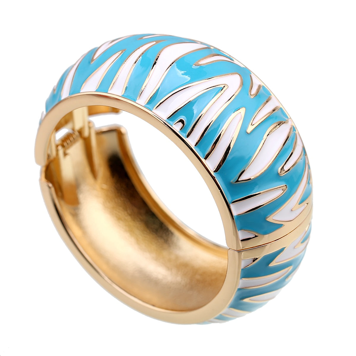 zebra cuff bracelet blue