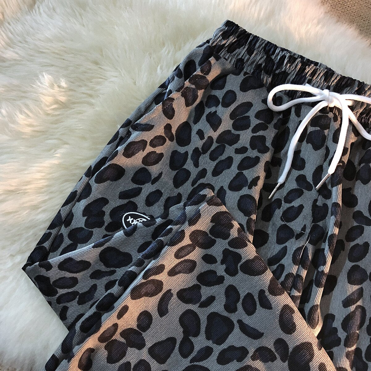 Leopard Print Casual Loose Pants