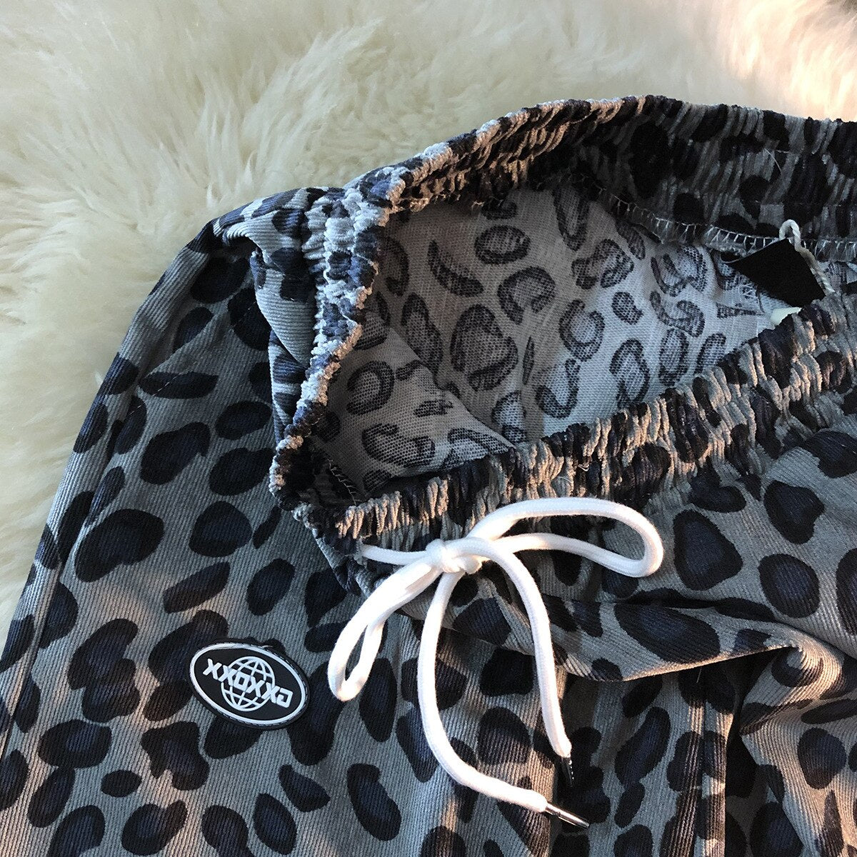 Leopard Print Casual Loose Pants