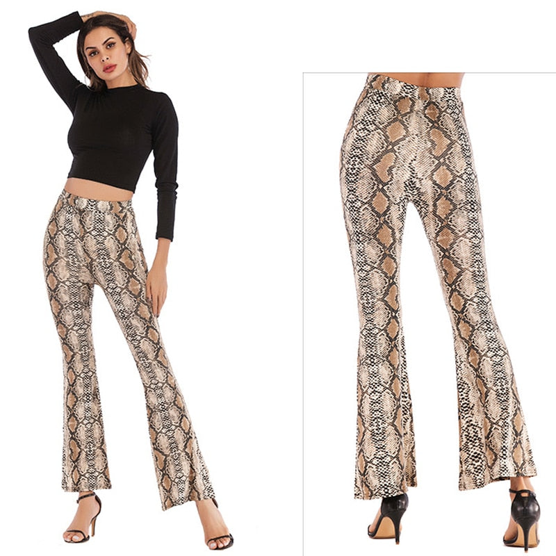 Animal Print Flare Pants