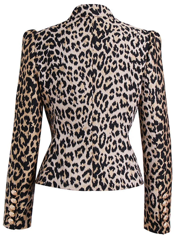 Leopard Print Vintage-Look Fashion Coat