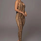 Leopard Print Elastic Jumpsuit