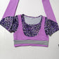 Purple Leopard Print 80's Gym Wear