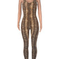 Leopard Print Elastic Jumpsuit