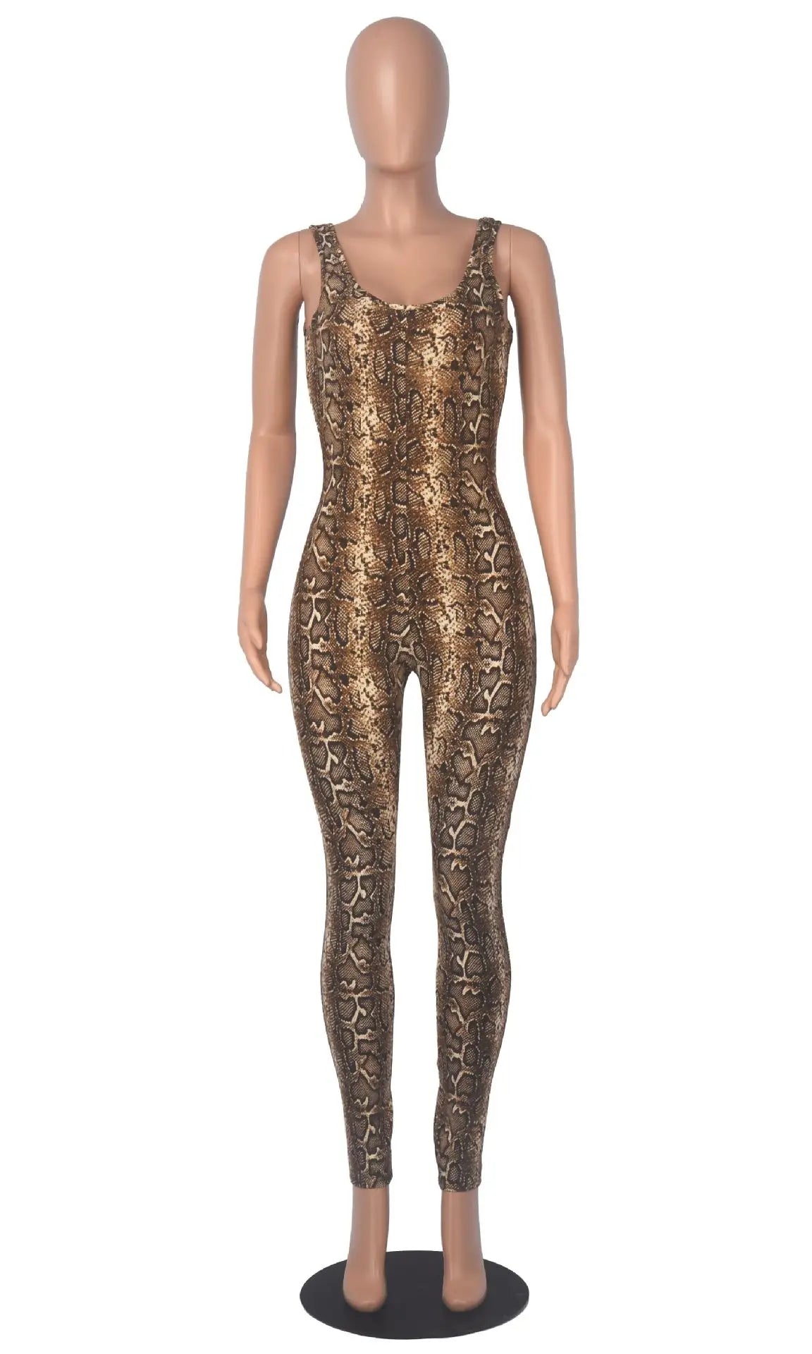 Leopard Print Elastic Jumpsuit