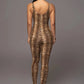 Leopard Print Elastic Jumpsuit