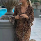 Leopard Print Ruffle Dress