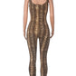 Leopard Print Elastic Jumpsuit