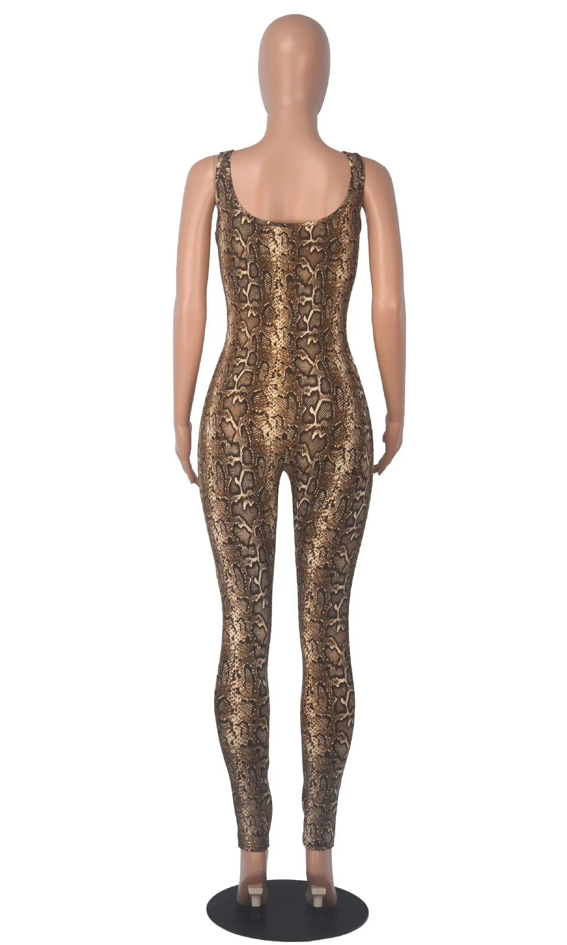 Leopard Print Elastic Jumpsuit