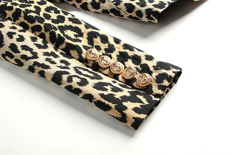 Leopard Print Vintage-Look Fashion Coat