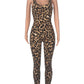 Leopard Print Elastic Jumpsuit