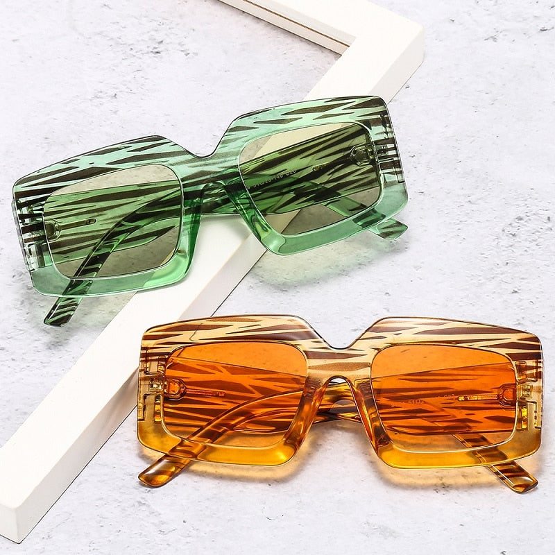 Animal Print Square Sunglasses UV400