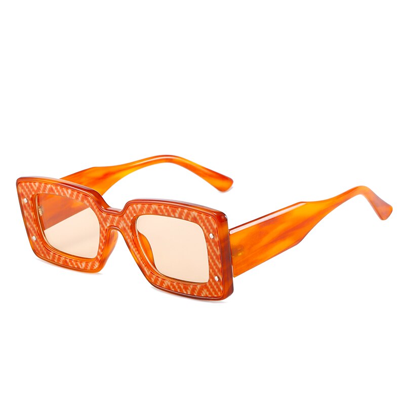 Animal Print Rectangle Sunglasses UV400